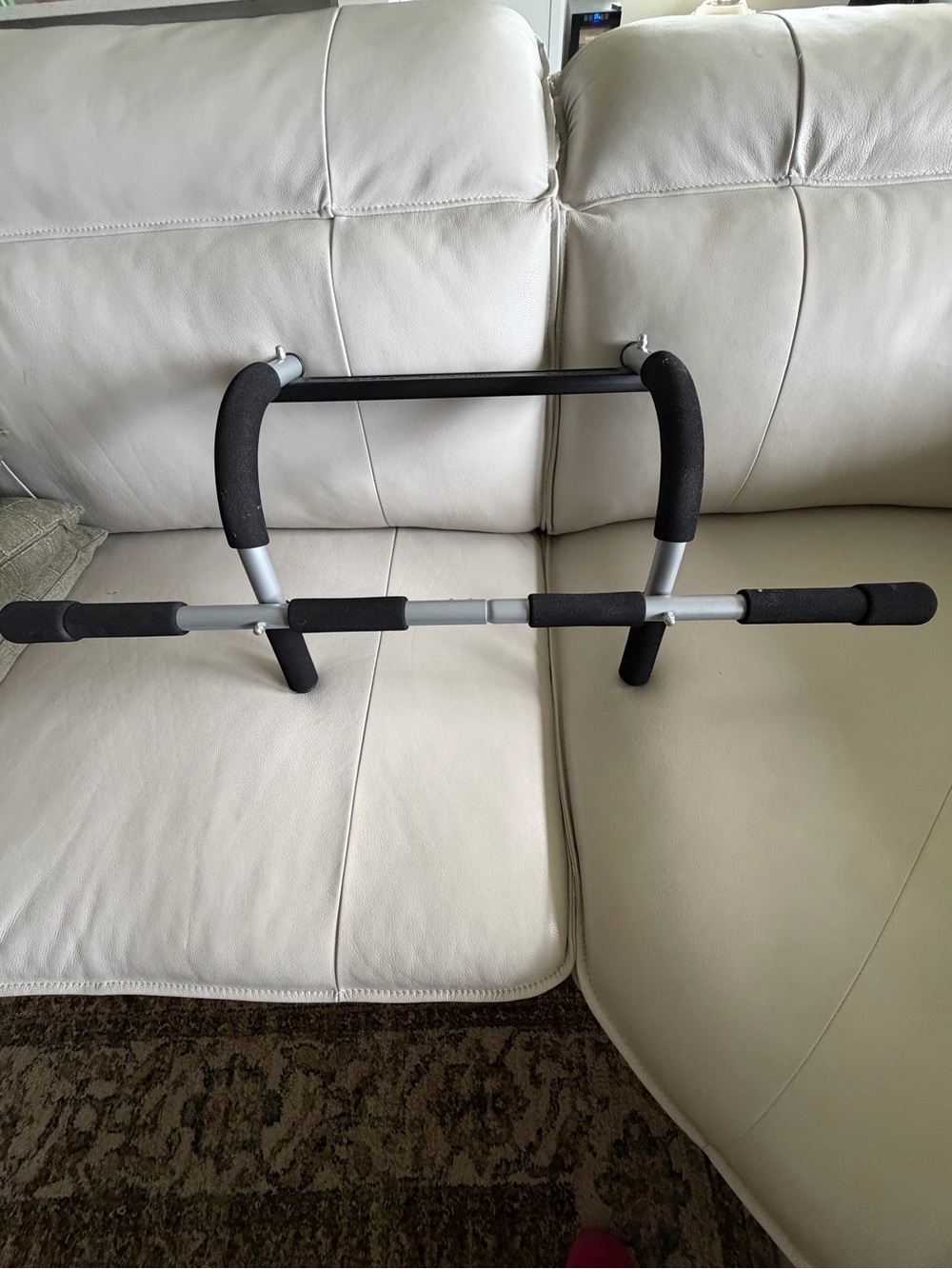 Iron Gym ProFit Adjustable Foam-Grip Doorway Pull-Up Bar - Black and Silver